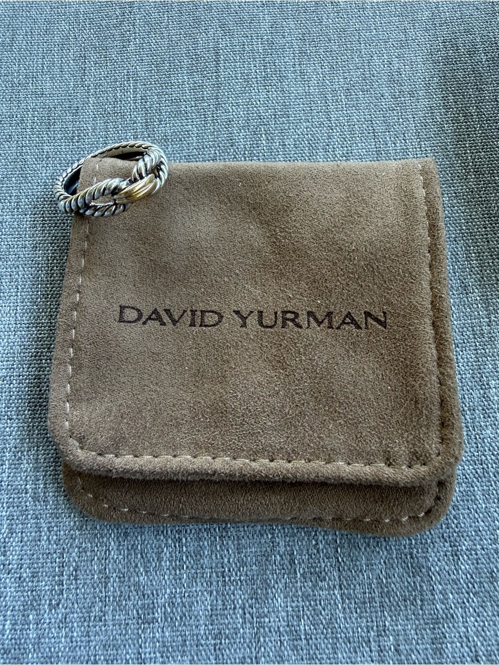 David Yurman Cable Loop Band Ring - sterling silver with 18 K yellow gold
SIZE 7